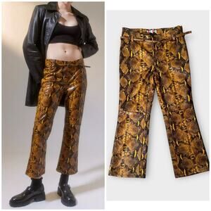 UO Leah Faux Leather Snake Print Pant, size 8